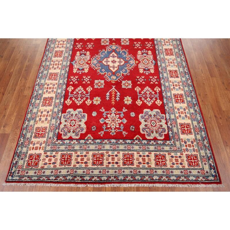 Traditional Red Kazak Oriental Area Rug Handmade Wool Carpet - 4'9" x 7'4"