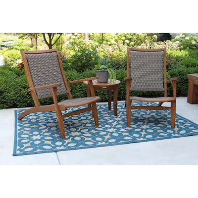 Eilaf 3 pc. Eucalyptus Wicker Lounger Set with Round End Table