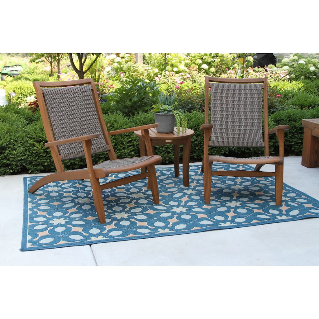 Eilaf 3 pc. Eucalyptus Wicker Lounger Set with Round End Table