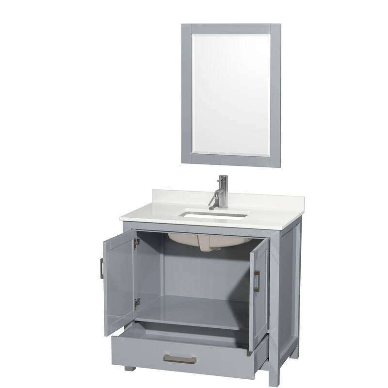 Wyndham Collection WCS141436S-QTZ-UNSM24 Sheffield 36" Free Standing