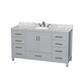 Option Gray / White Carrara Marble Top