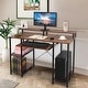 Computer Desk With Monitor Stand Storage Shelves Keyboard Tray For Home ...