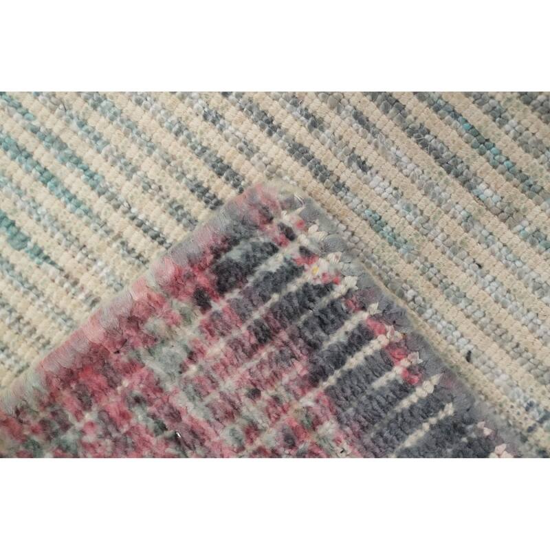 Hand Knotted Oriental Viscose Silk Carpet Modern Abstract Green Abstract Area Rug - 4' 0'' X 2' 0''