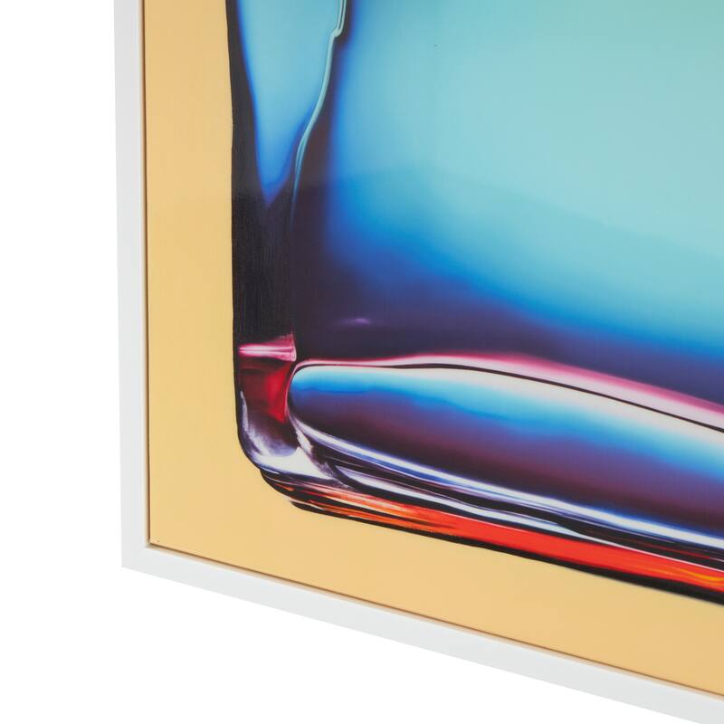 Canvas Abstract Cube Framed Wall Art with White Frame - Multi Colored - Roche River Decor