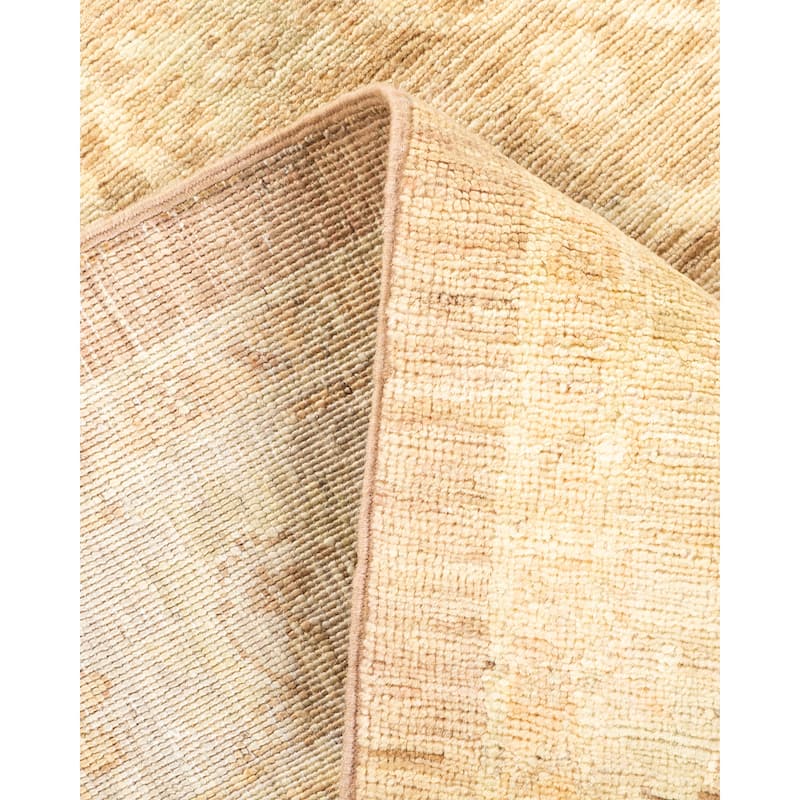 Overton Hand Knotted Wool Vintage Inspired Modern Contemporary Eclectic Beige Runner Rug