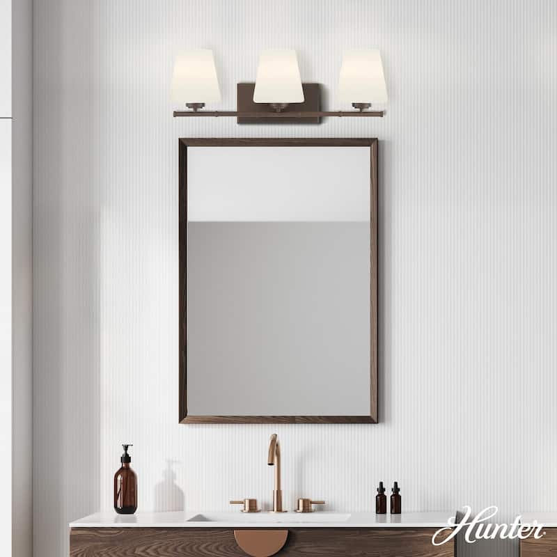 Hunter Fauna Grove 3-Light Bathroom Vanity Light - Modern, Transitional