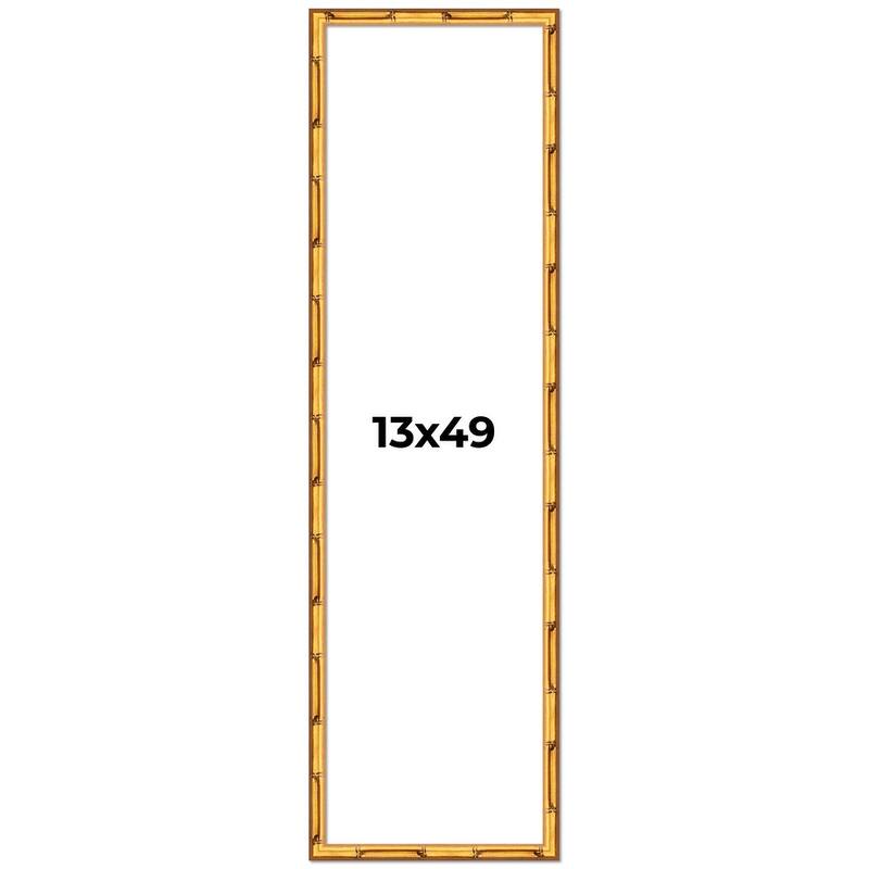 13x49 Frame Gold Bamboo Picture Frame Modern Photo Frame Includes UV Acrylic Shatter Guard Front Acid Free Foam Backing Board