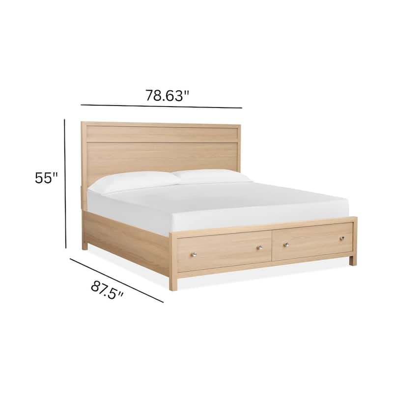 Magnussen Home Merrifield Sandstone Beige Panel Storage Bed