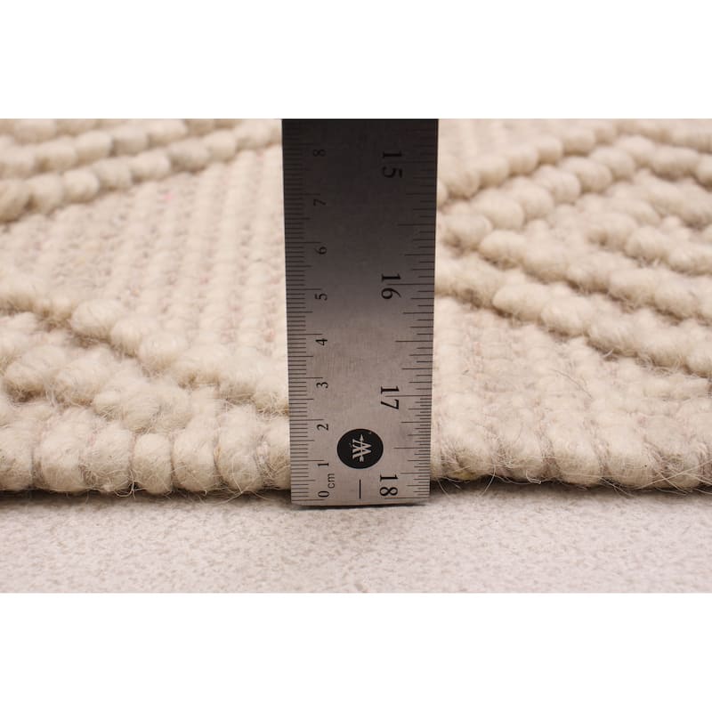 ECARPETGALLERY Braid weave Sienna Ivory Wool Rug - 2'8 x 5'0