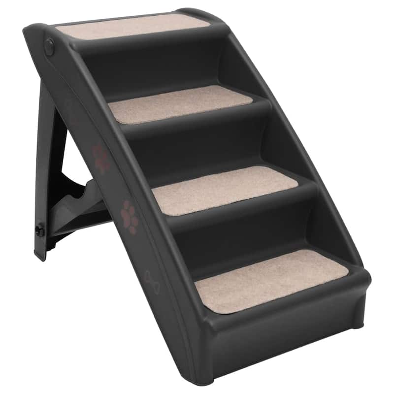 vidaXL Dog Stairs Foldable Dog Ramp Pet Stairs for High Bed Couch Car Sofa - 24.4" x 15.7" x 19.5"