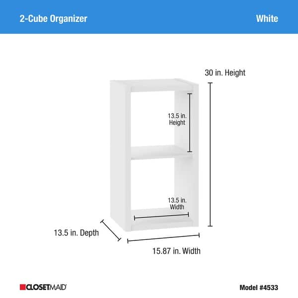 dimension image slide 1 of 3, ClosetMaid Decorative Storage 2-Cube Organizer