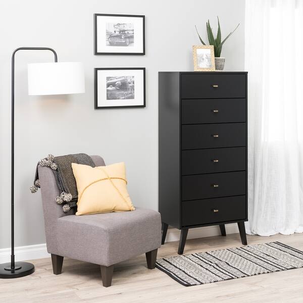 Prepac Milo Mid Century Modern Tall 6 Drawer Chest On Sale Overstock 31696787