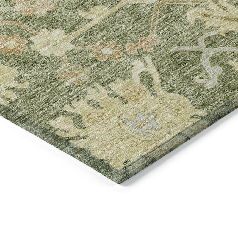 Machine Washable Indoor/ Outdoor Traditional Casual Chantille Rug