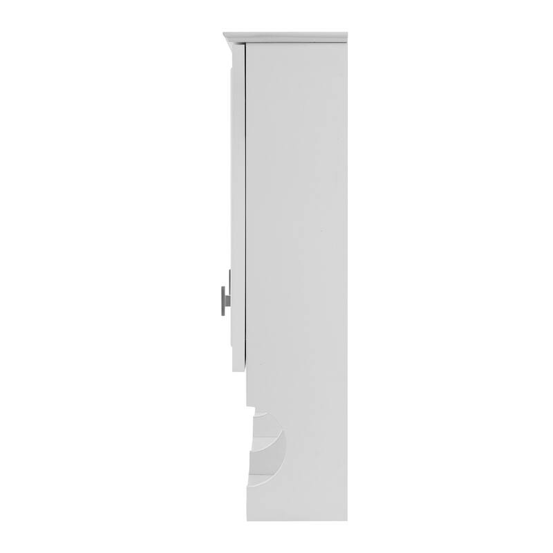 Roomfitters 41 Inch Mirror Medicine Cabinet with Open Shelves, Wall Mount Storage with Adjustable Shelf & Doors