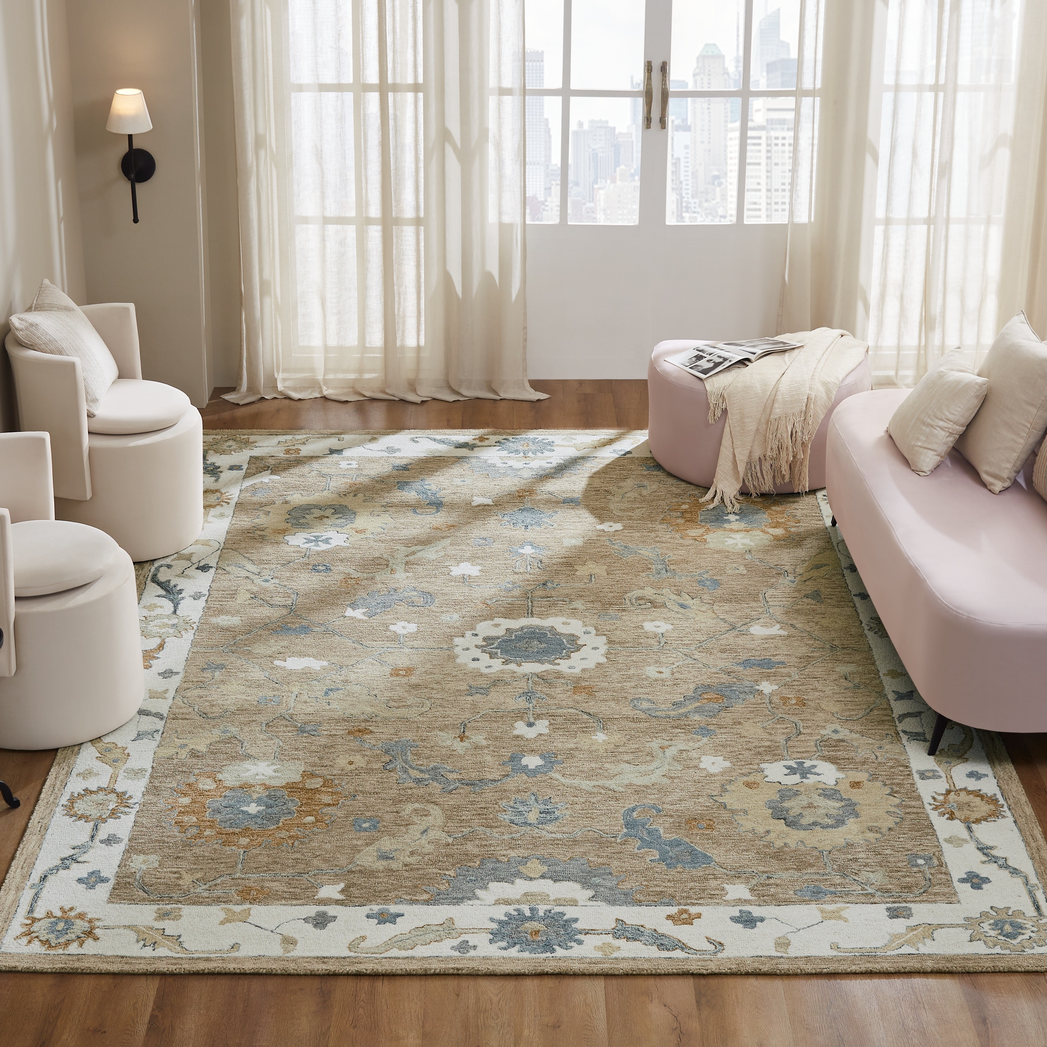 KALATY Heritage Haven Floral Wool Area Rug