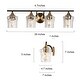 preview thumbnail 15 of 18, Modern Black Gold Bathroom Vanity Light Hammered Glass Wall Sconces