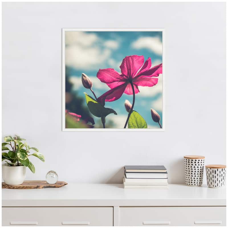 Kate and Laurel Sylvie Flower in the Sky Framed Canvas by Stephanie Klatt
