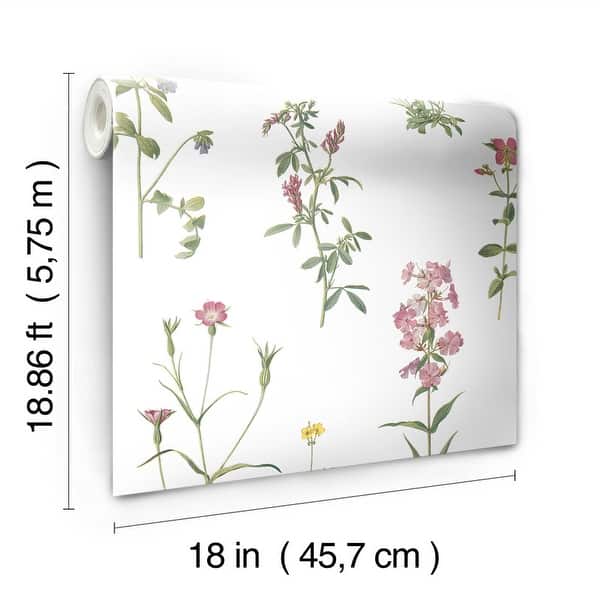 RoomMates Green & Pink Botanical Print Peel and Stick Wallpaper - Bed ...