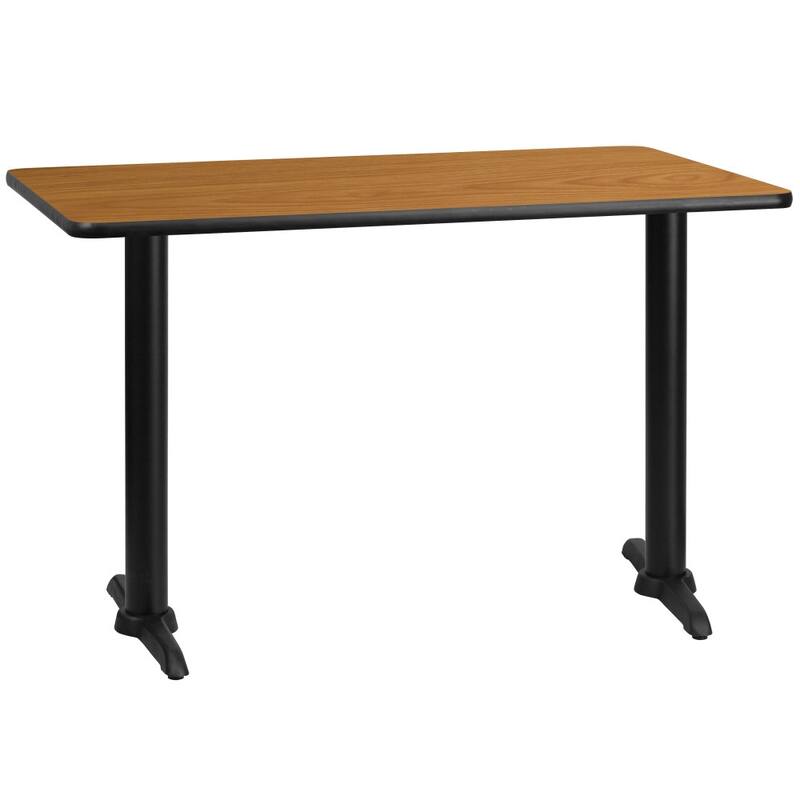 30'' x 48'' Rectangular Laminate Table Top with 5'' x 22'' Table Height Bases - 30"W x 48"D x 31.125"H - 30"W x 48"D x 31.125"H