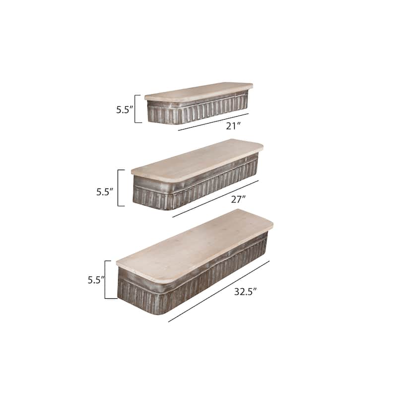 Metal and Wood Wall Shelves