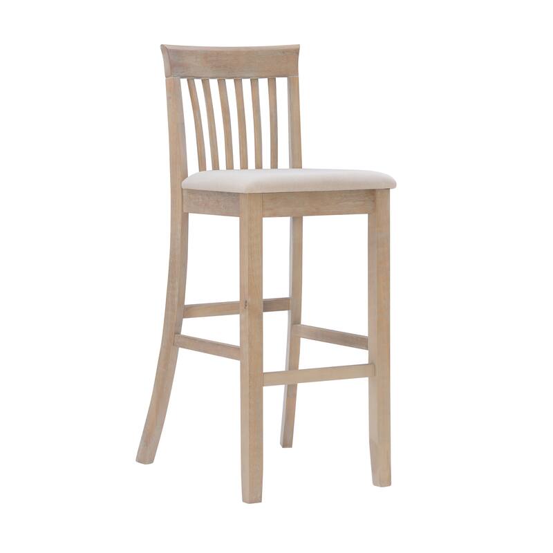 Linon Piedmont 31-Inch Faux Leather/Fabric Mission Back Bar Stool