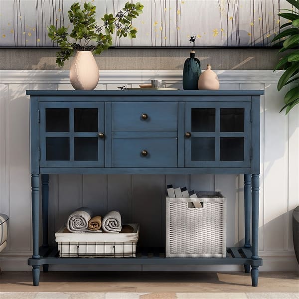 Console Table With Bottom Shelf Storage Cabinet Living Room On Sale Overstock 31806429 Blue For the cabinet portion of the build, i used some 1/2 aromatic cedar plywood because i had it left over from. overstock com