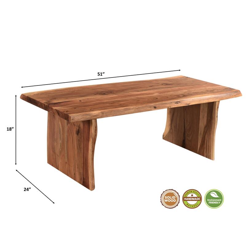 Sienna 2-piece Live Edge Solid Wood Living Room Table Set