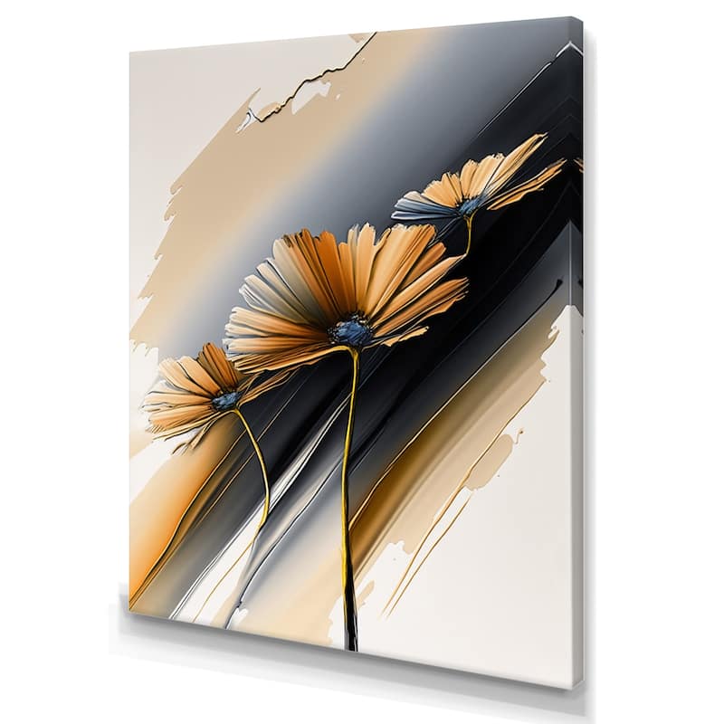 Designart 'Hyperrealistic Daisy Flowers IV' Floral Daisy Canvas Wall ...