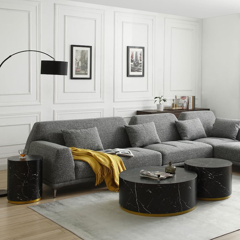 Marble Williamspace Fully Assembled Round Side Coffee Table For Living Room
