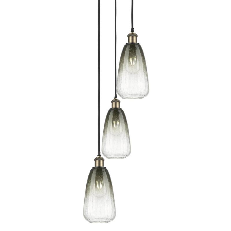 Innovations Lighting 113B-3P-40-13 Brookhaven Almond Pendant - Black Antique Brass / Slate