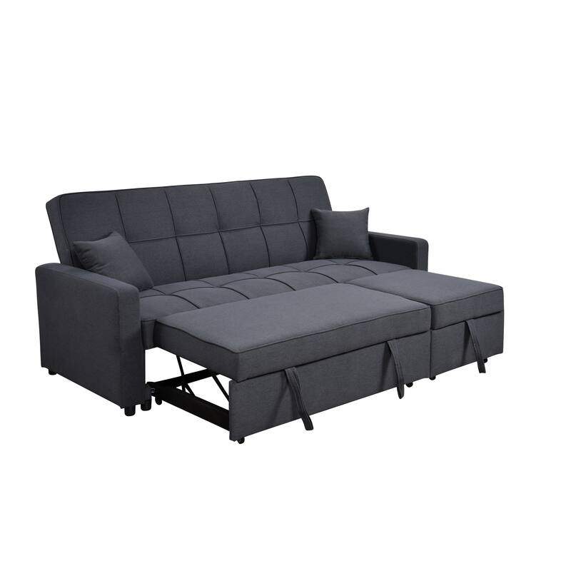 Roomfitters 83" Oversized Upholstered Sofa Bed with Pull-Out Couch Bed & Adjustable Backrest, 3-Seater Convertible Sleeper Sofa