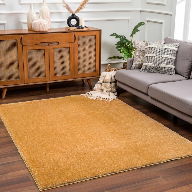 Hauteloom Heavenly Solid Shag Shaggy High Pile Area Rug