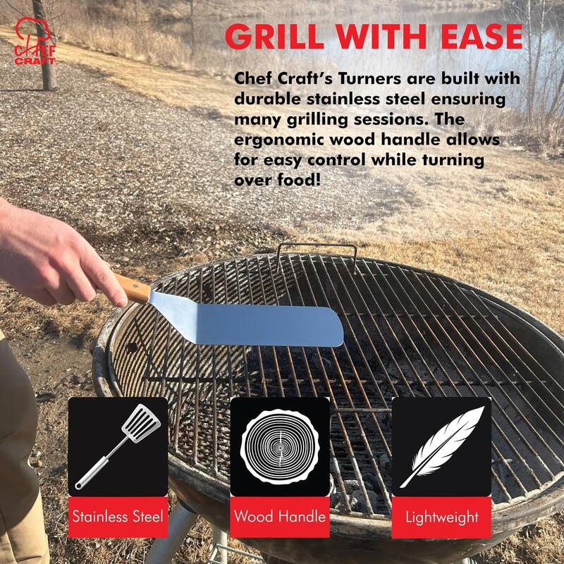 Chef Craft 14.5-inch Extra-Long Stainless Steel BBQ Griddle Turner