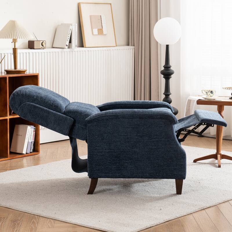 Push-Back Upholstered Recliner with Thickened Seat Cushion Backrest