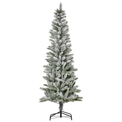 Pre-Lit 6FT Snow Flocked Christmas Tree with Realistic Branch Tips and Easy Setup
