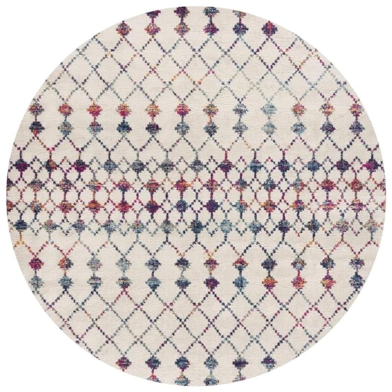 HomeRoots Peri Abstract Modern Round Area Rug
