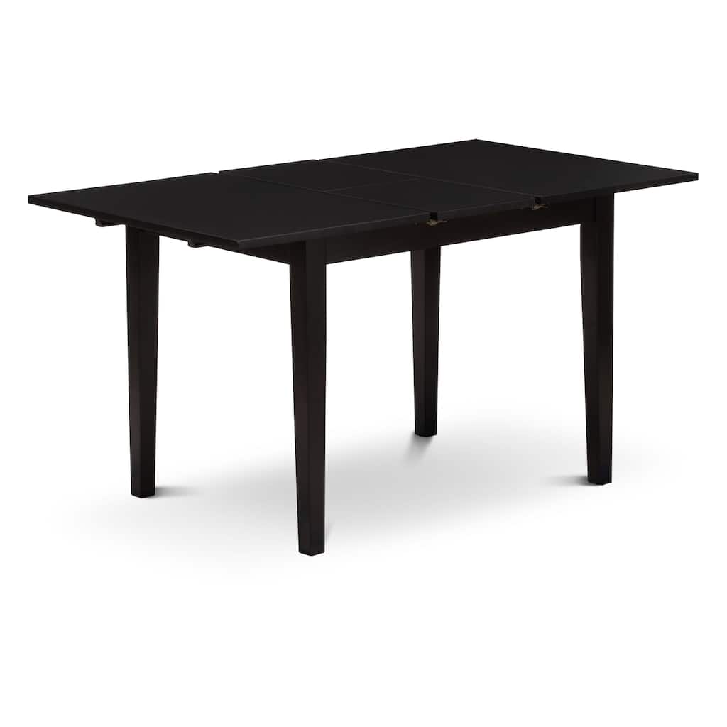 East West Furniture Dinette Set Includes a Rectangle Kitchen Table and Parson Chairs, Black (Pieces Options)