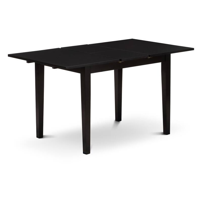 East West Furniture Dining Set Includes a Rectangle Kitchen Table and Upholstered Chairs, Black (Pieces Options)