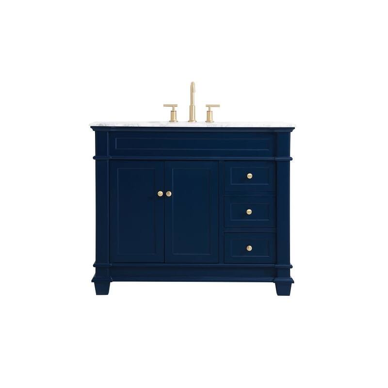 Elegant Lighting VF50042 Wesley 42" Free Standing Single Basin Vanity - Blue - Painted