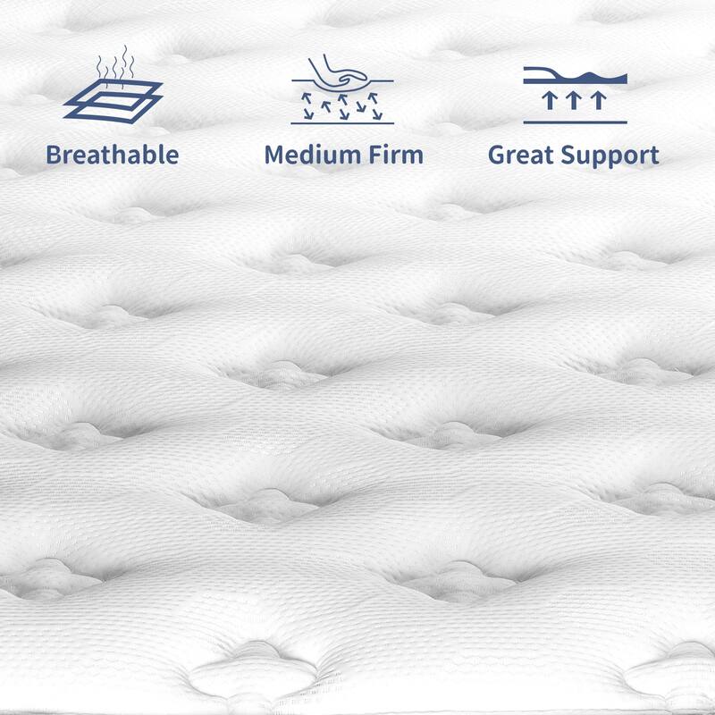 14" Full Size Hybrid Mattress,Memory Foam,Pocket Springs,Medium Firm