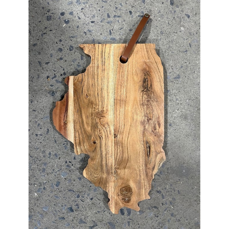 Acacia Wood "Illinois" Cutting Board - A - Natural
