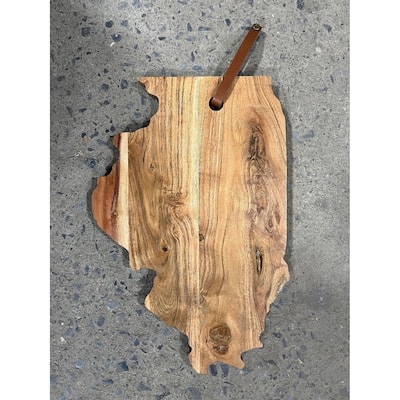 Acacia Wood "Illinois" Cutting Board - A - Natural