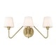 preview thumbnail 2 of 16, Yep by Golden Lighting Kennedy 3-light Vanity in Brushed Champagne Brass