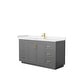 preview thumbnail 31 of 168, Miranda Single Vanity Set, Cultured Marble Top, No Mirror 60-Inch Single - Dark Gray, Gold Trim, Carrara Cultured Marble Top