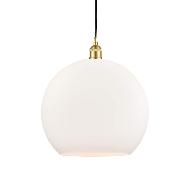 Innovations Lighting 616-1P-17-14 Athens Pendant Athens 14" Wide - Satin Gold / Matte White