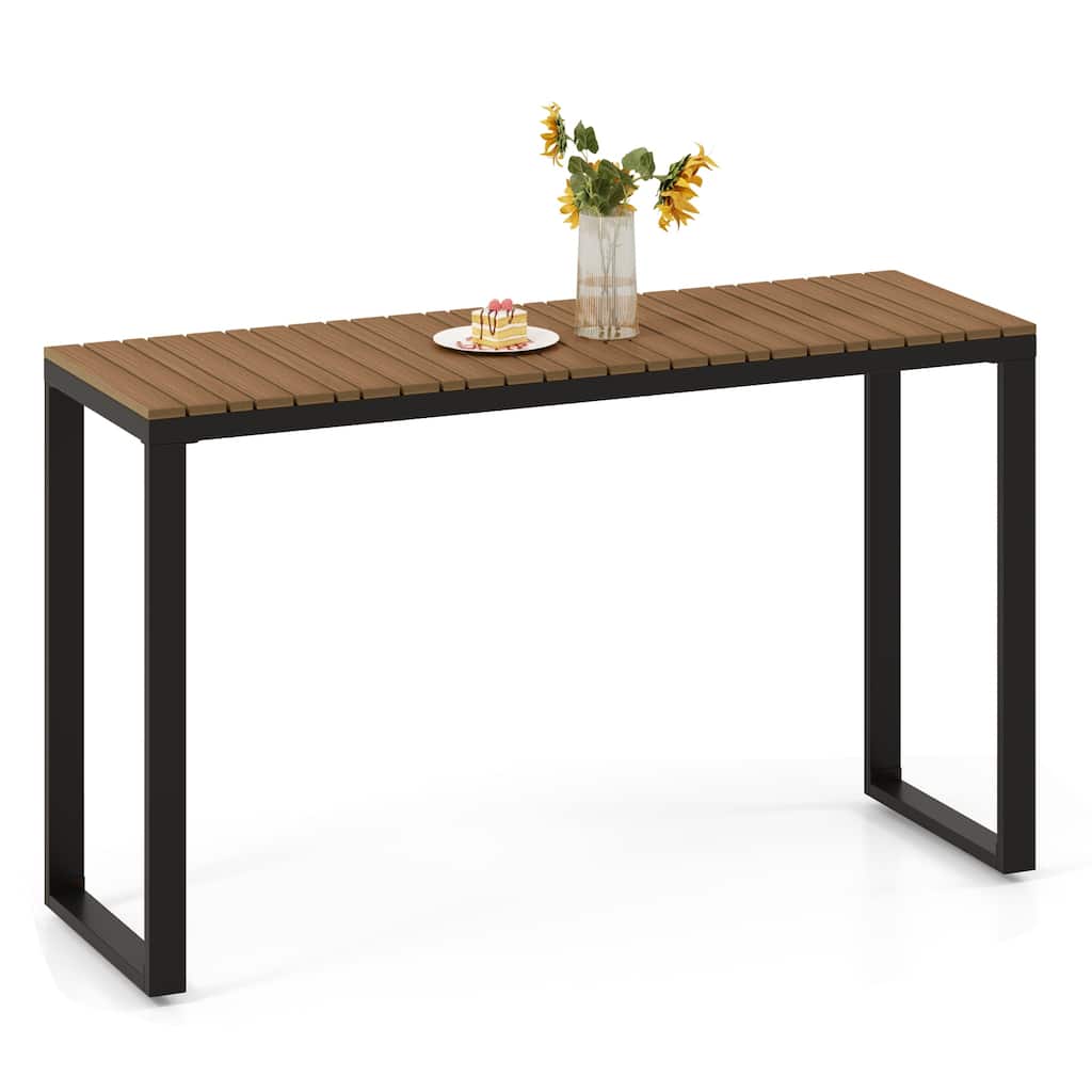 Costway Outdoor Console Table with Metal Frame Foot Pads Buffet Bar - See Details