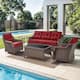 Option Brown Wicker & Red Cushion