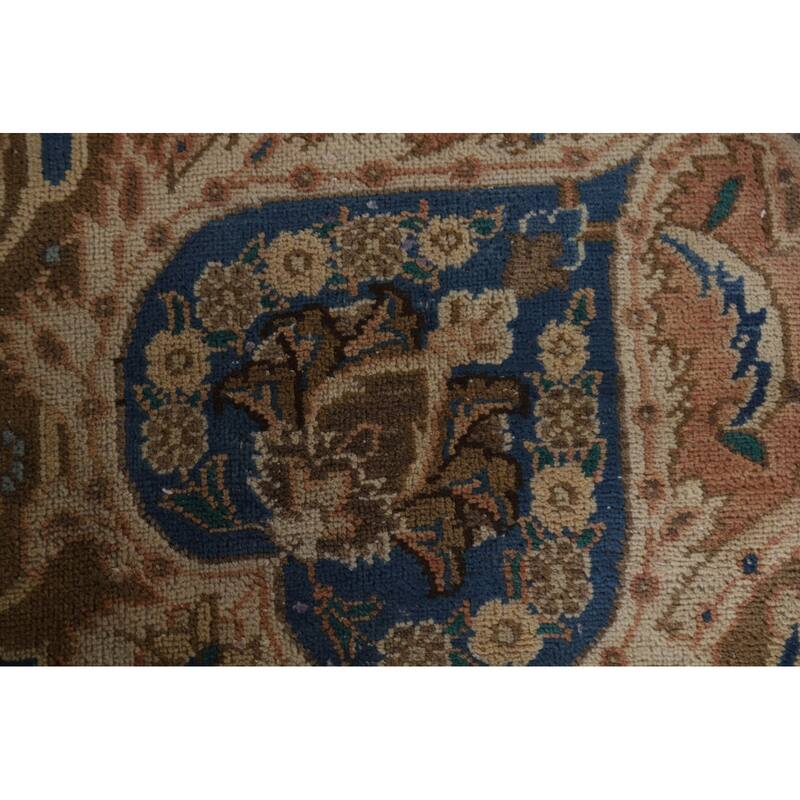 Hand Knotted Oriental 100% Wool Carpet Traditional Floral Oranges & Rust Mashad Area Rug - 13' 0'' X 9' 7''