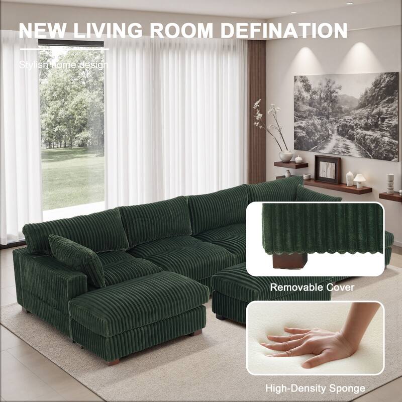 6-Piece 118.4"W Plush Oversized Modular Sectional Sofa Set