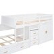 preview thumbnail 12 of 29, Versatile Twin Size Wooden Bunk Bed with Trundle and Wardrobe